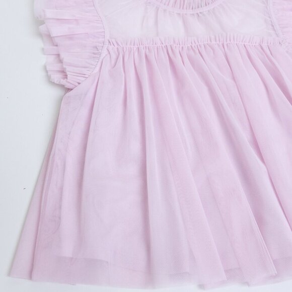 ✨ Joie Pink Sheer Ruffle Sleeve Blouse Feminine Tulle Mesh Top Romantic Flowy - Picture 7 of 14